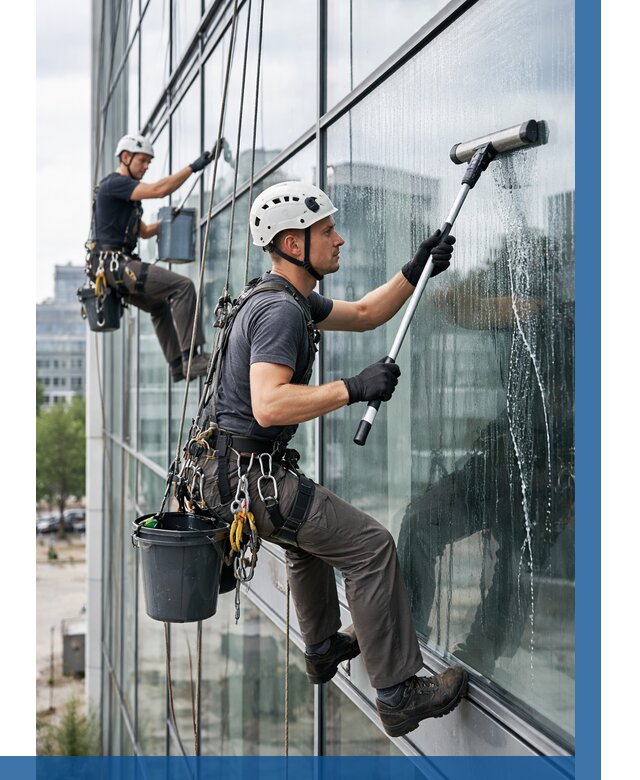 Мойка витражей альпинистами в Салехарде от 749 р. под ключ|ВЫСОТНИК-Слх
