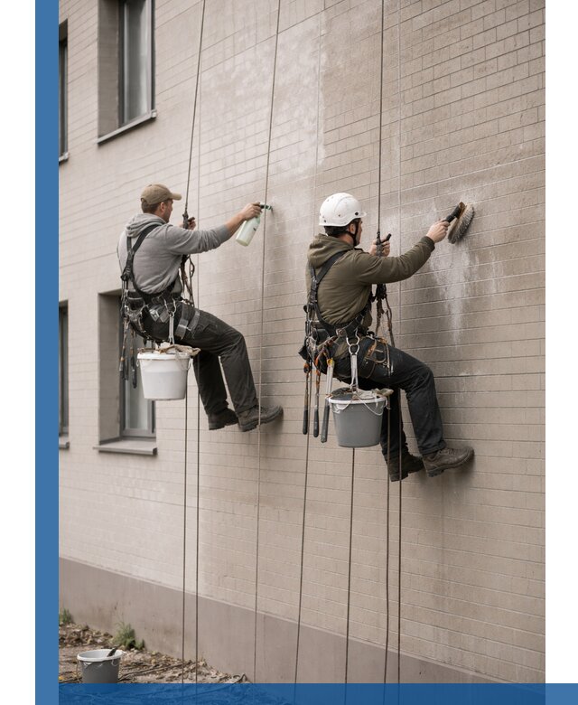 Удаление высолов с фасада зданий в Салехарде без повреждений и следов