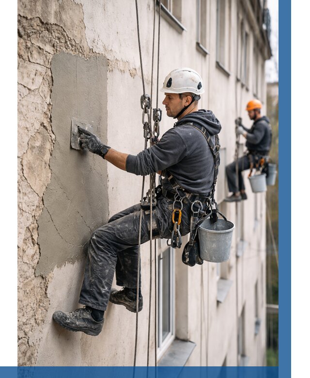 Восстановление штукатурки фасада в Салехарде от 1284 р. | ВЫСОТНИК-Слх