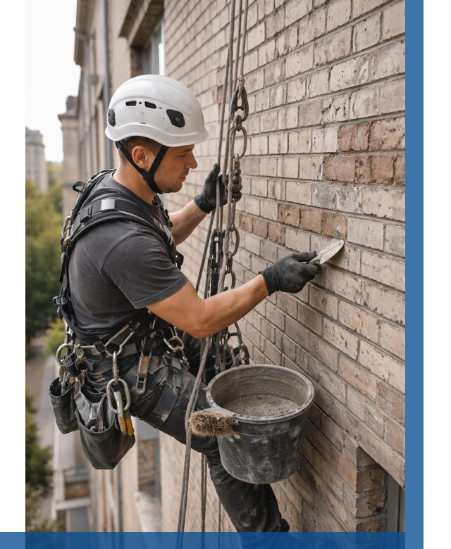 Ремонт кирпичной кладки фасада в Салехарде от 1927 р. | ВЫСОТНИК-Слх