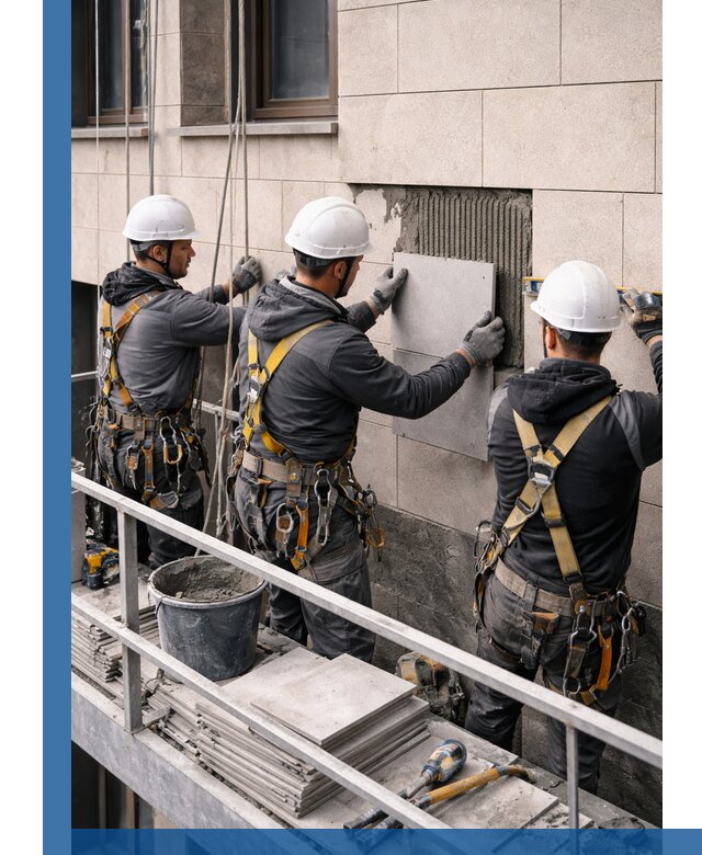 Ремонт облицовки фасада плиткой в Салехарде с гарантией