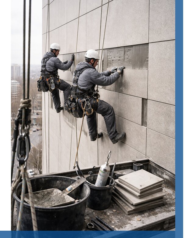 Ремонт фасада из керамогранита в Салехарде от 2676 р. | ВЫСОТНИК-Слх