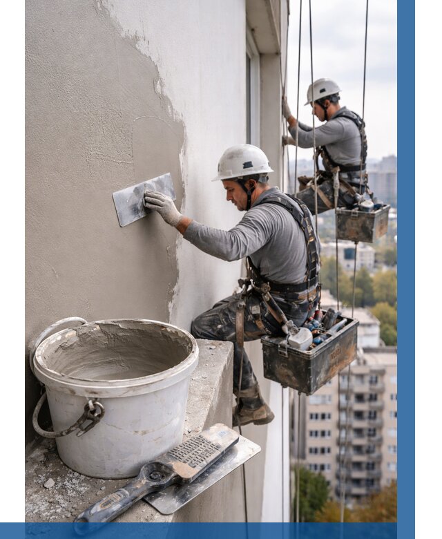 Шпаклевка фасада на высоте в Салехарде от 749 р. | ВЫСОТНИК-Слх