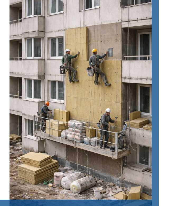 Утепление фасада минватой в Салехарде от 1606 р. | ВЫСОТНИК-Слх