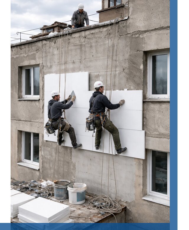 Утепление фасада пенополистиролом в Салехарде от 1927 р. | ВЫСОТНИК-Слх