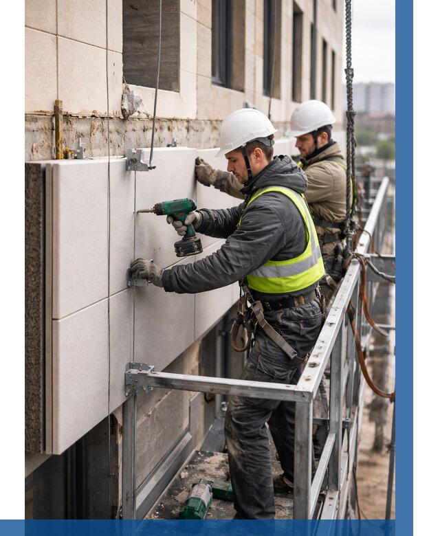 Монтаж фасадных термопанелей в Салехарде от 1606 р. | ВЫСОТНИК-Слх