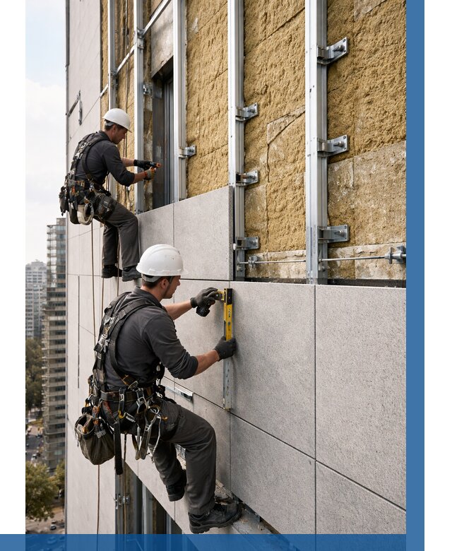 Монтаж вентилируемого фасада в Салехарде от 3746 р. | ВЫСОТНИК-Слх