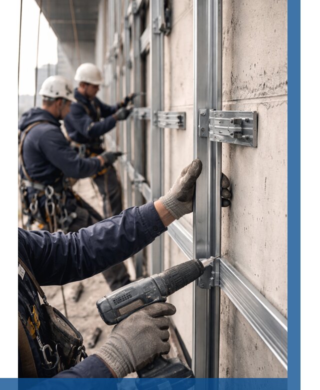 Монтаж подсистемы вентфасада в Салехарде от 910 р. | ВЫСОТНИК-Слх