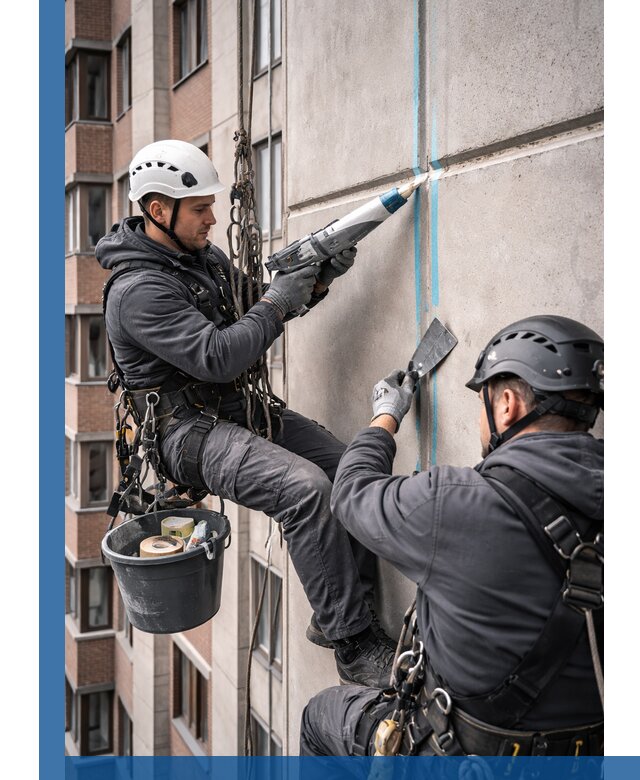 Вторичная герметизация швов фасада и кровли в Салехарде