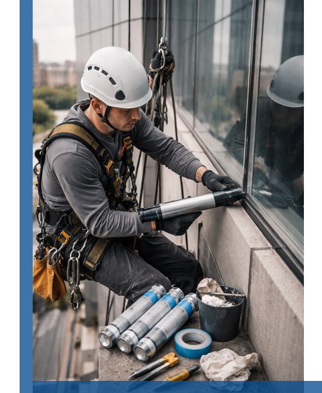 Герметизация стыков витража в Салехарде для герметичных фасадов