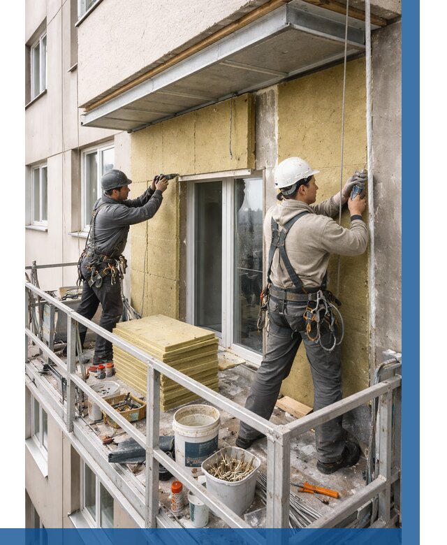 Утепление балкона снаружи в Салехарде от 1713 р. под ключ ВЫСОТНИК-Слх