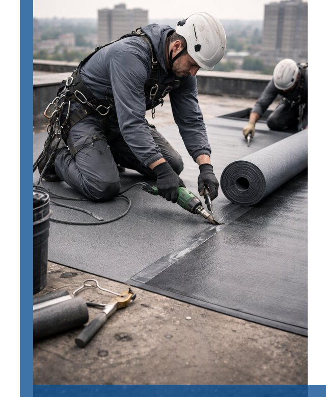 Ремонт мягкой кровли в Салехарде с выездом промальпинистов