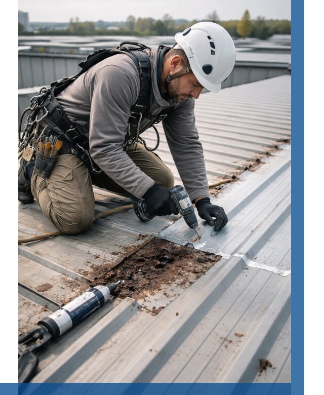 Ремонт профнастила на кровле в Салехарде от 749 р. | ВЫСОТНИК-Слх