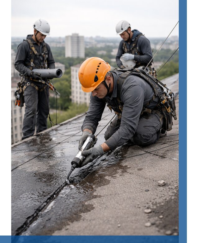 Устранение протечек кровли в Салехарде от 12845 р. | ВЫСОТНИК-Слх