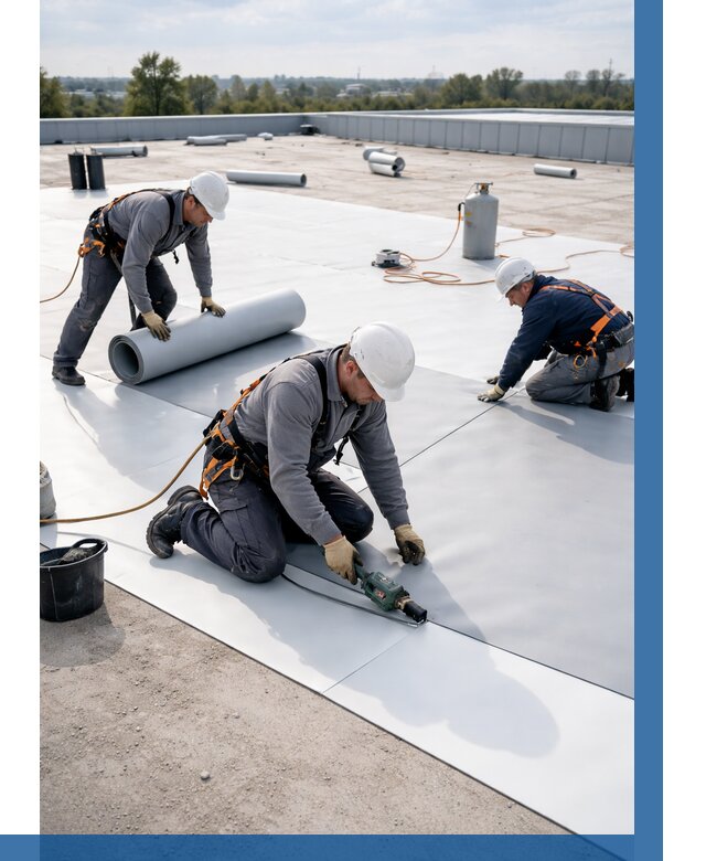 Монтаж мембранной кровли под ключ в Салехарде от 1284 р. | ВЫСОТНИК-Слх