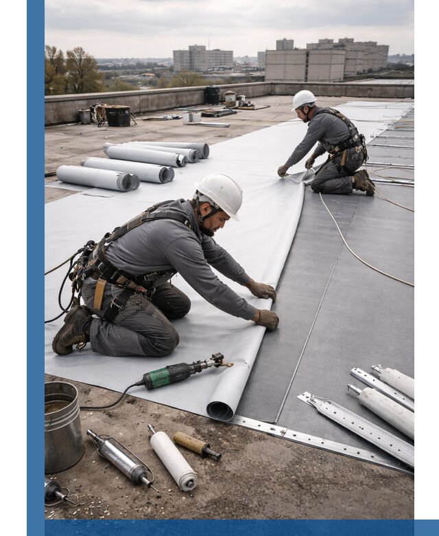 Монтаж мембранной кровли в Салехарде для промышленных зданий