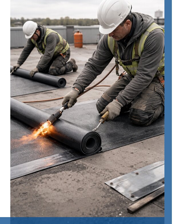 Монтаж наплавляемой кровли в Салехарде от 910 р. — ВЫСОТНИК-Слх