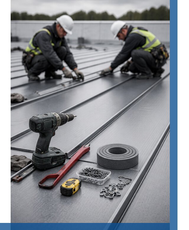 Монтаж фальцевой кровли в Салехарде от 1927 р. | ВЫСОТНИК-Слх