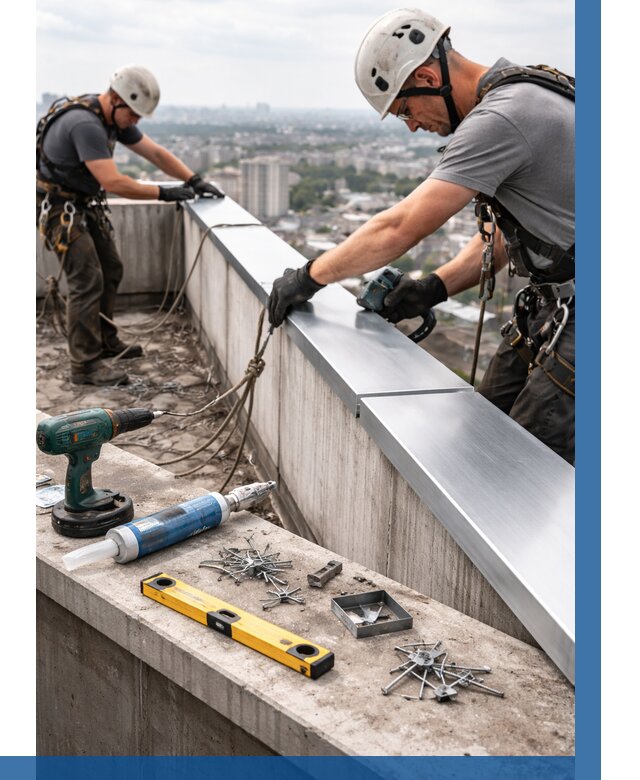 Монтаж парапетных крышек в Салехарде от 856 р. | ВЫСОТНИК-Слх