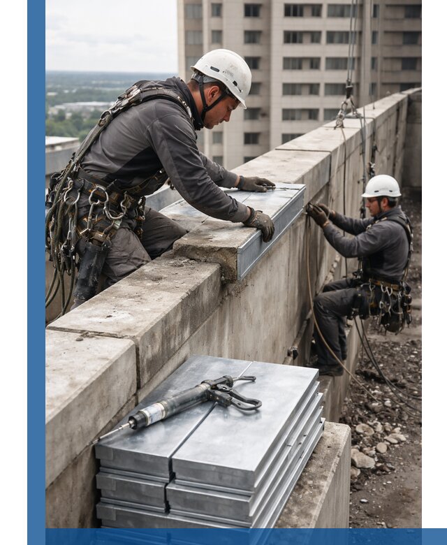Замена парапетных крышек и установка новых в Салехарде