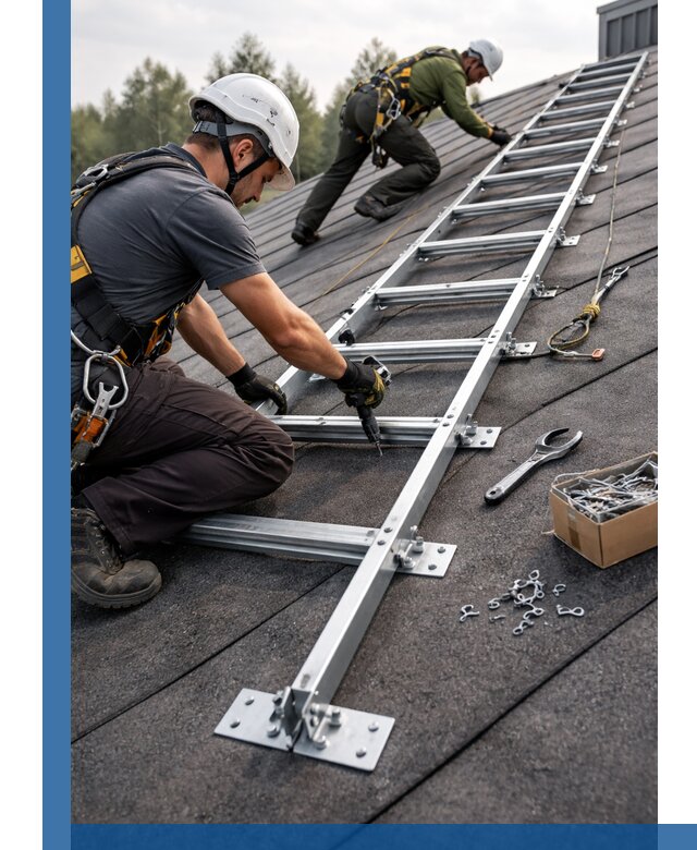 Профессиональный монтаж кровельной лестницы в Салехарде под ключ