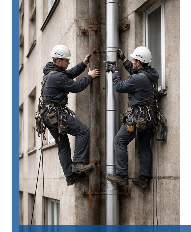 Замена водосточных труб в Салехарде: монтаж и демонтаж под ключ