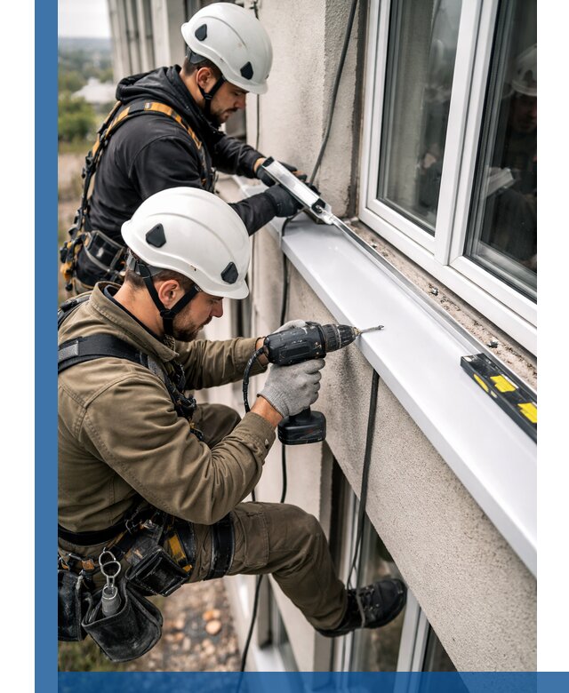 Профессиональный монтаж оконных отливов и отведения воды в Салехарде