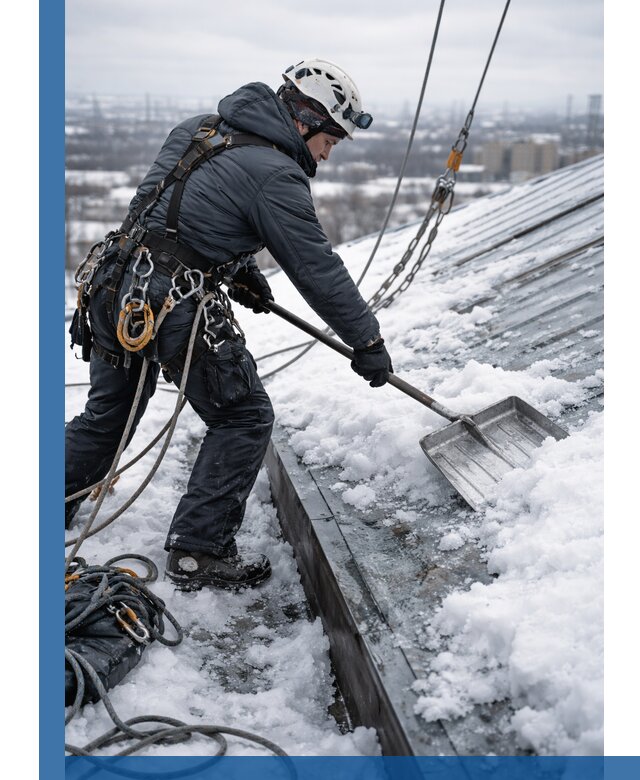 Профессиональная очистка кровли от снега и наледи в Салехарде