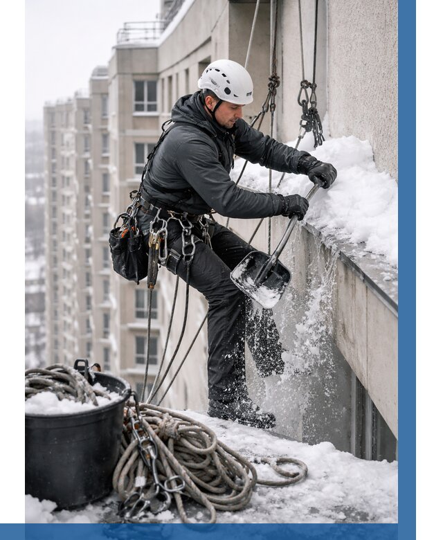 Очистка карнизов от снега в Салехарде от 321 р. | ВЫСОТНИК-Слх