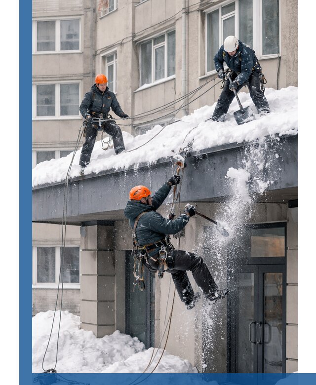 Безопасная очистка навесов от снега в Салехарде круглогодично