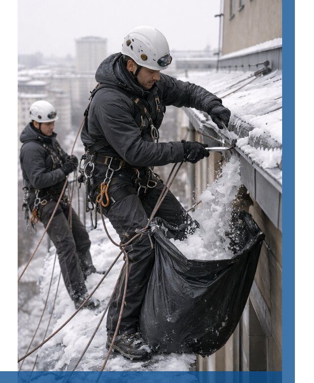 Аварийная очистка крыши в Салехарде под ключ от 321 р. | ВЫСОТНИК-Слх