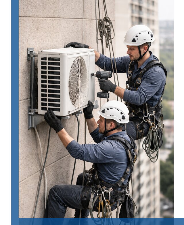 Монтаж внешнего блока кондиционера в Салехарде установка и крепление