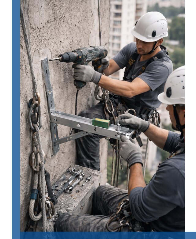Установка кронштейнов кондиционера и крепежа в Салехарде