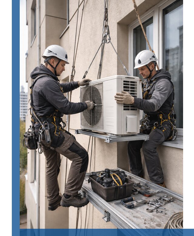 Перенос внешнего блока кондиционера в Салехарде с монтажом и крепежом