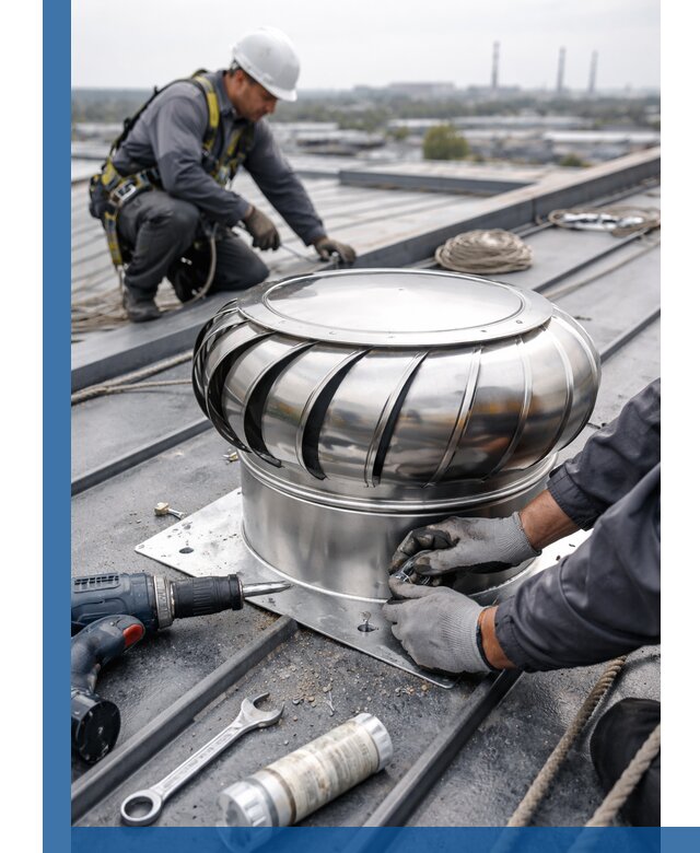 Установка дефлекторов на кровле в Салехарде профессионально