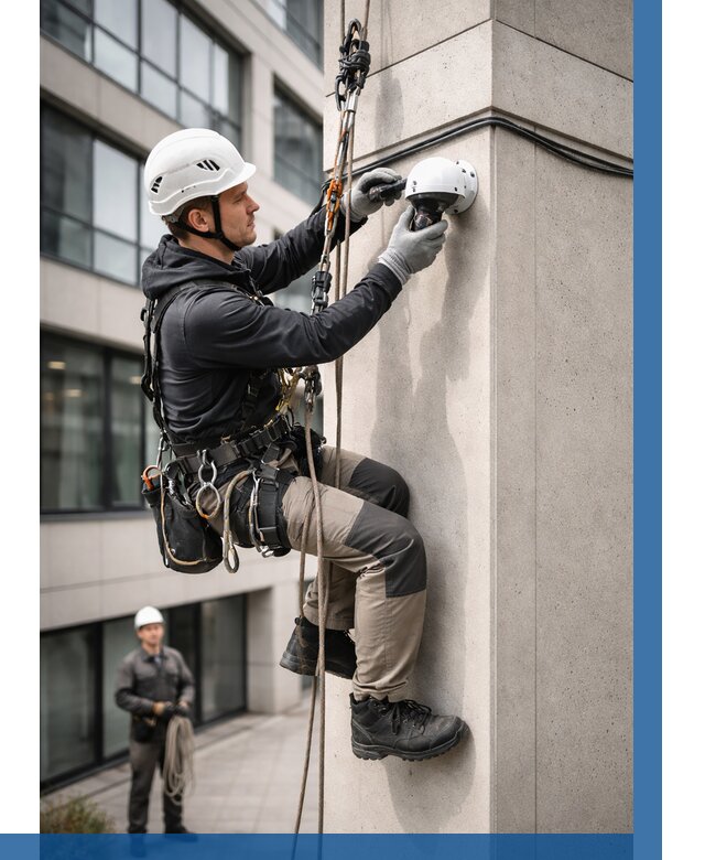 Монтаж камер видеонаблюдения на фасаде в Салехарде от 9098 р.-ВЫСОТНИК-Слх