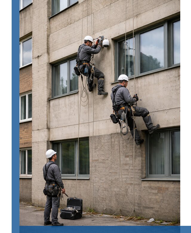 Монтаж фасадных камер видеонаблюдения в Салехарде под ключ