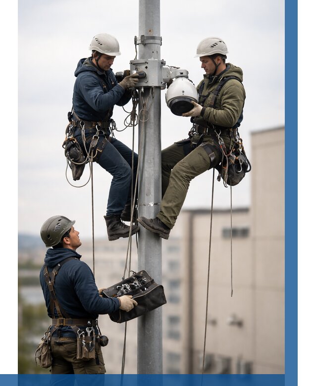 Установка видеокамер на мачте в Салехарде от 9098 р. | ВЫСОТНИК-Слх