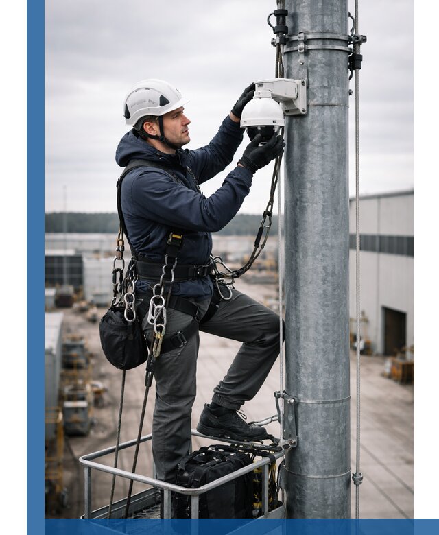Профессиональная установка видеокамер на мачте в Салехарде