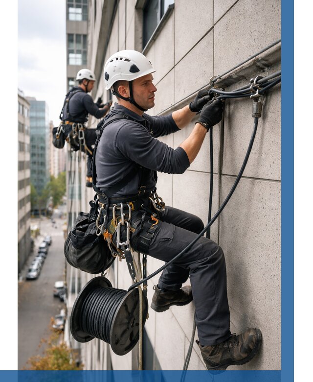 Прокладка кабеля по фасаду в Салехарде от 375 р. | ВЫСОТНИК-Слх