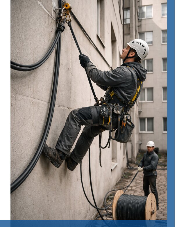 Протяжка кабеля питания на высоте в Салехарде от 482 р. | ВЫСОТНИК-Слх