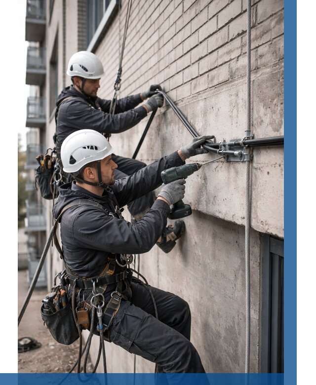 Крепление кабеля на фасаде в Салехарде от 375 р. | ВЫСОТНИК-Слх