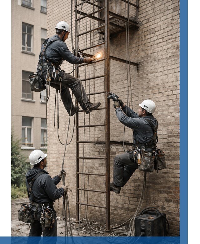 Ремонт пожарной лестницы в Салехарде от 8028 р. | ВЫСОТНИК-Слх