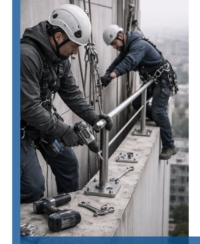 Монтаж перил на высоте в Салехарде для жилых и промобъектов