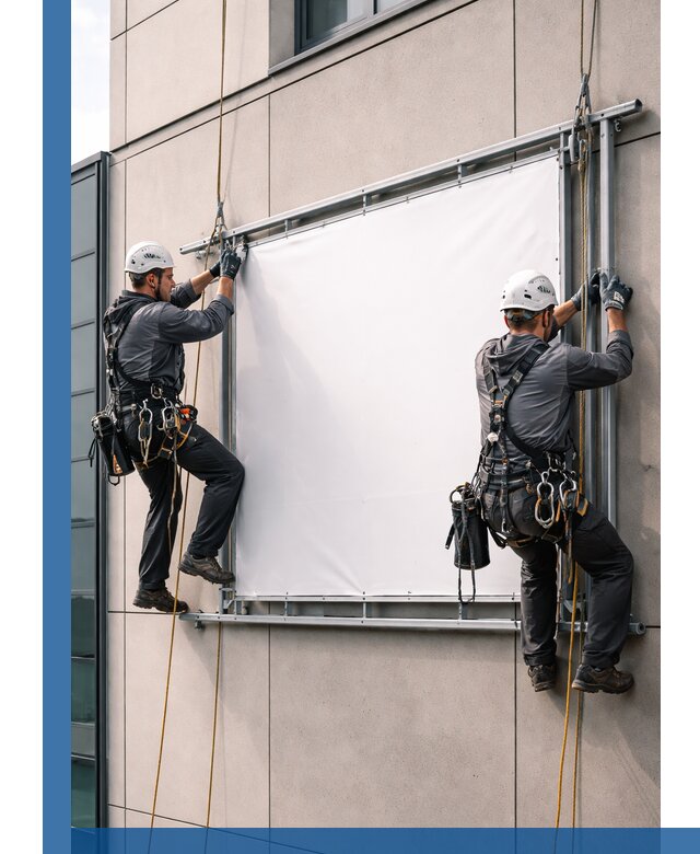 Монтаж наружной рекламной вывески в Салехарде под ключ