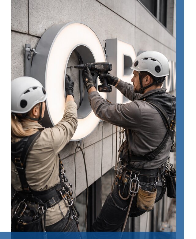 Монтаж световых букв в Салехарде от 3211 р. под ключ ВЫСОТНИК-Слх