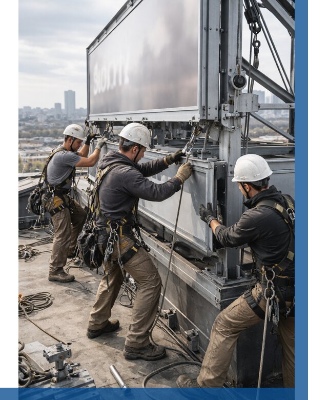 Монтаж крышной рекламной конструкции в Салехарде от 64224 р.|ВЫСОТНИК-Слх