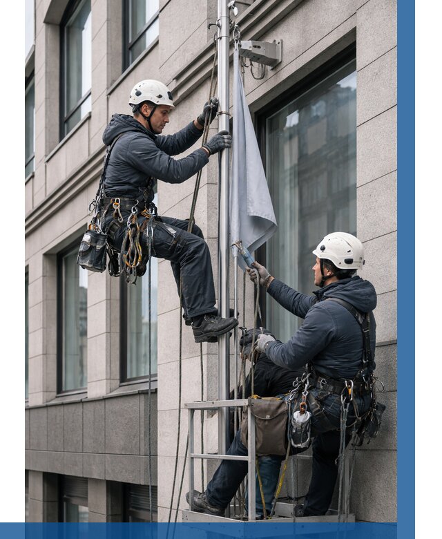 Установка флагов на фасаде в Салехарде от 4817 р. | ВЫСОТНИК-Слх