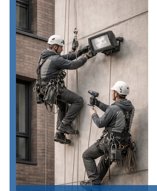 Профессиональный монтаж фасадных прожекторов в Салехарде под ключ