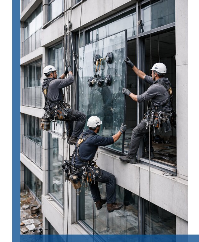 Фасадное остекление и монтаж витражей зданий в Салехарде под ключ